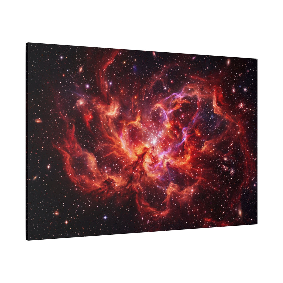 Crimson Cosmos Nebula Canvas Wall Art – Galaxy Space Decor for Modern and Sci-Fi Interiors - ART OF ROYALS
