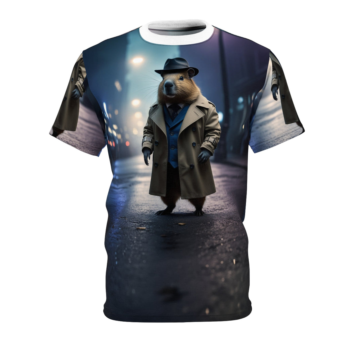 Detective Capy – Noir Mystery T-Shirt 🕵️‍♂️🌃 - ART OF ROYALS