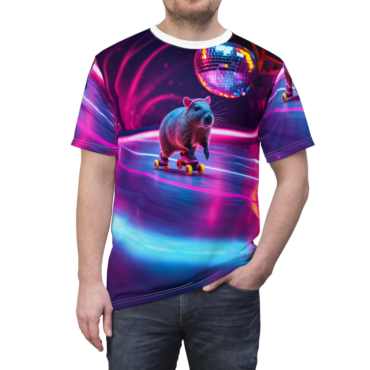 Disco Capybara Party T-Shirt 🪩🌈 - ART OF ROYALS
