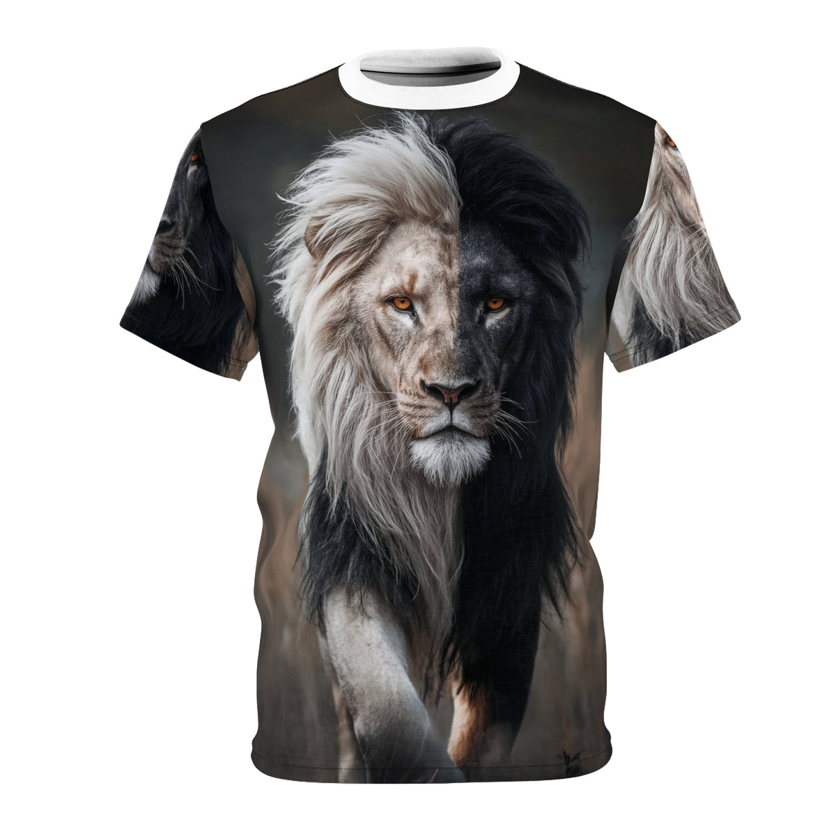 ⚫⚪ Dual Majesty – Yin Yang Lion T-Shirt - ART OF ROYALS