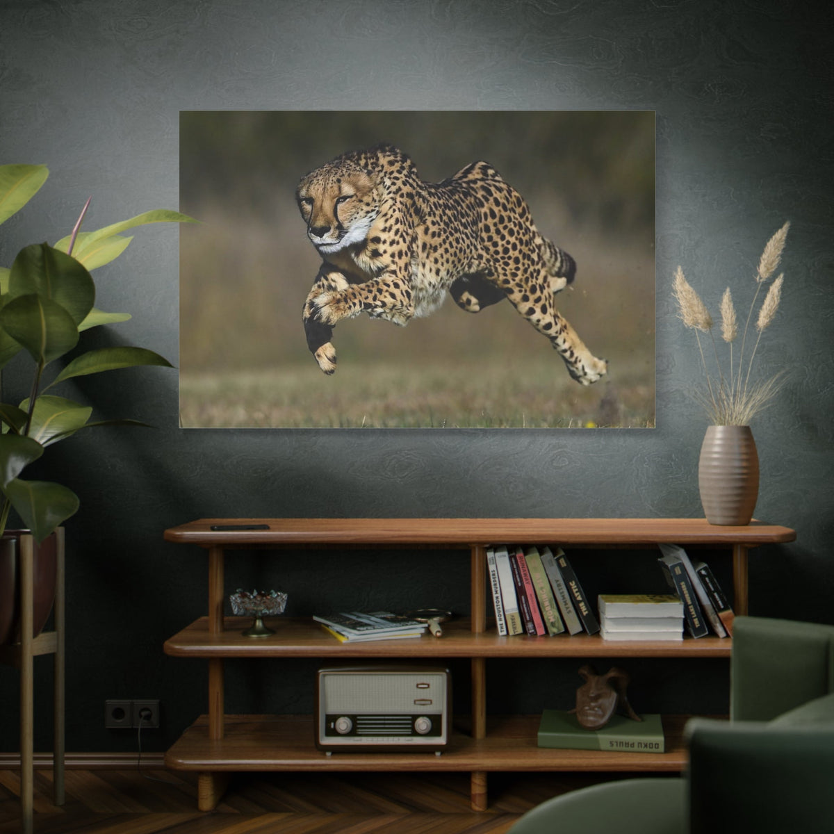 Dynamic Cheetah Chase Canvas Wall Art - Wildlife in Action - ART OF ROYALS