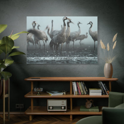 Elegant Crane Canvas Wall Art - ART OF ROYALS