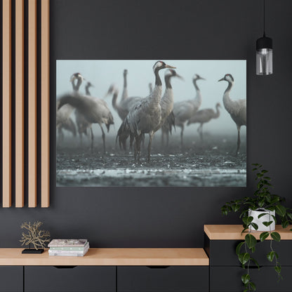Elegant Crane Canvas Wall Art - ART OF ROYALS