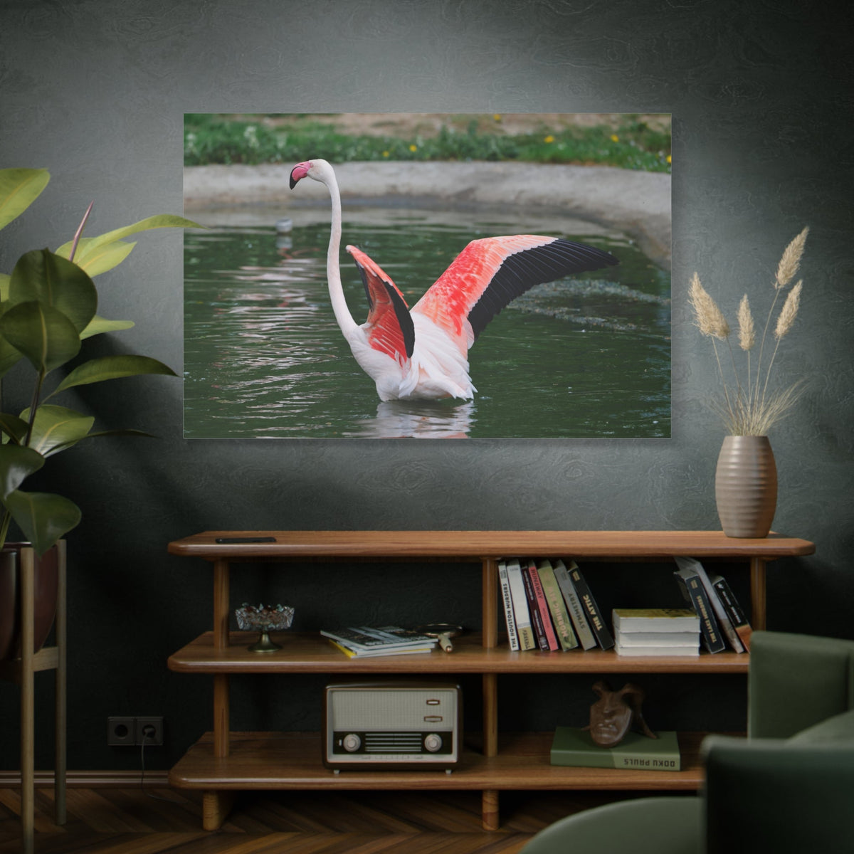 Elegant Flamingo Canvas Wall Art – Tropical Grace and Beauty - ART OF ROYALS