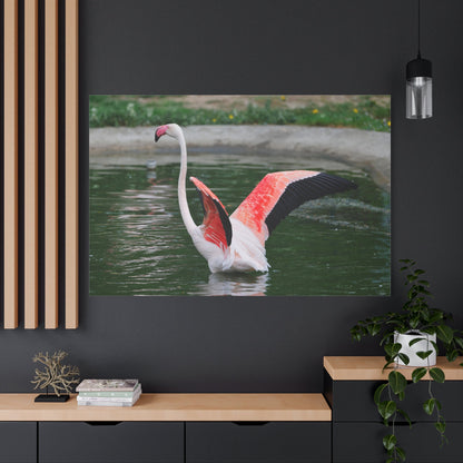 Elegant Flamingo Canvas Wall Art – Tropical Grace and Beauty - ART OF ROYALS