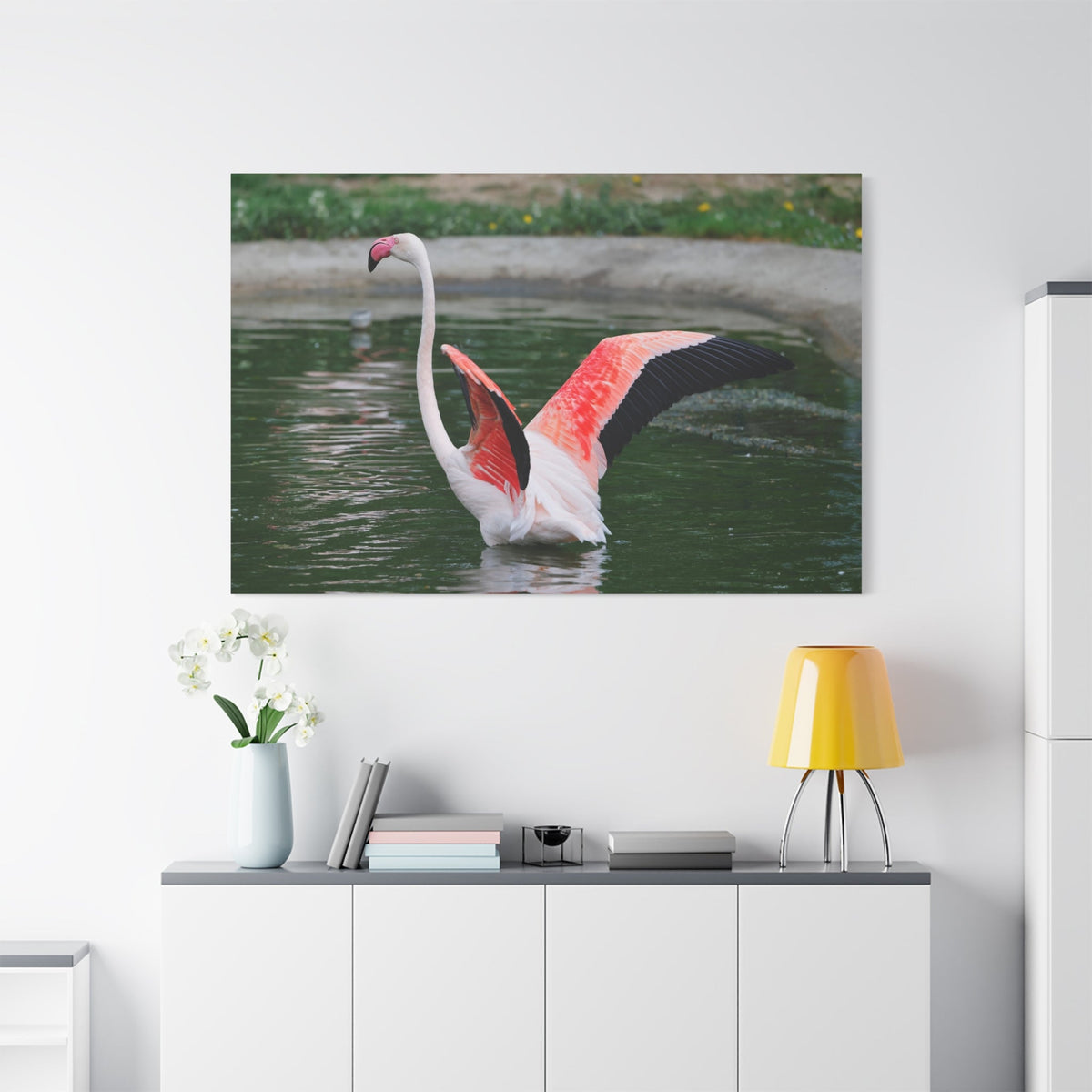 Elegant Flamingo Canvas Wall Art – Tropical Grace and Beauty - ART OF ROYALS