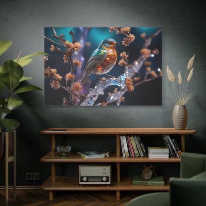 Elegant Songbird Canvas Wall Art – Luxury Floral Bird Wildlife Canvas Print - ART OF ROYALS