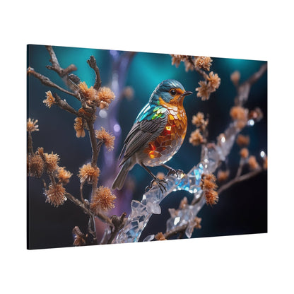 Elegant Songbird Canvas Wall Art – Luxury Floral Bird Wildlife Canvas Print - ART OF ROYALS
