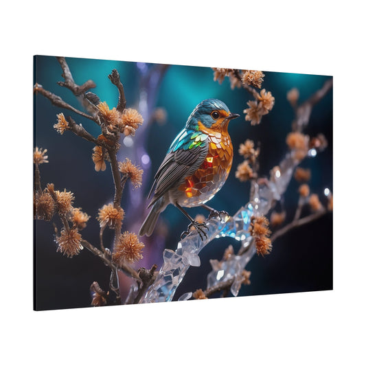 Elegant Songbird Canvas Wall Art – Luxury Floral Bird Wildlife Canvas Print - ART OF ROYALS