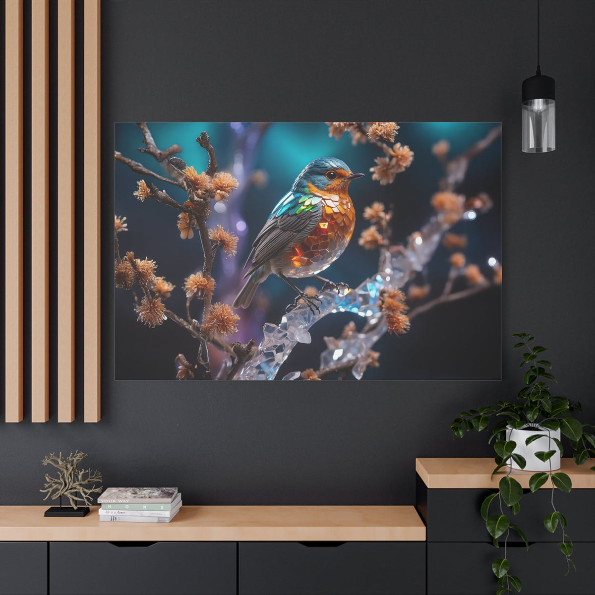 Elegant Songbird Canvas Wall Art – Luxury Floral Bird Wildlife Canvas Print - ART OF ROYALS