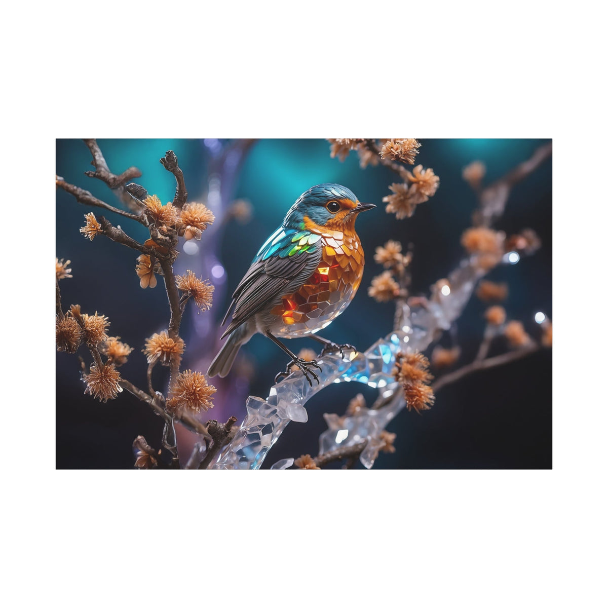 Elegant Songbird Canvas Wall Art – Luxury Floral Bird Wildlife Canvas Print - ART OF ROYALS