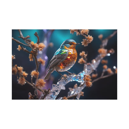 Elegant Songbird Canvas Wall Art – Luxury Floral Bird Wildlife Canvas Print - ART OF ROYALS