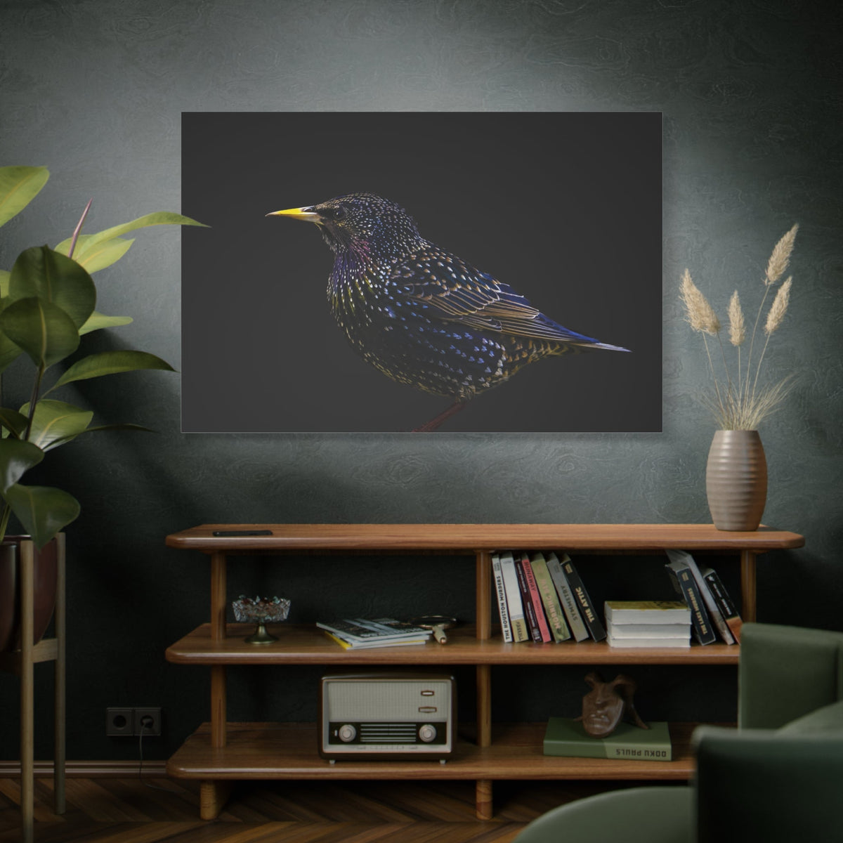 Elegant Starling Canvas Wall Art – A Sparkling Beauty of Nature - ART OF ROYALS