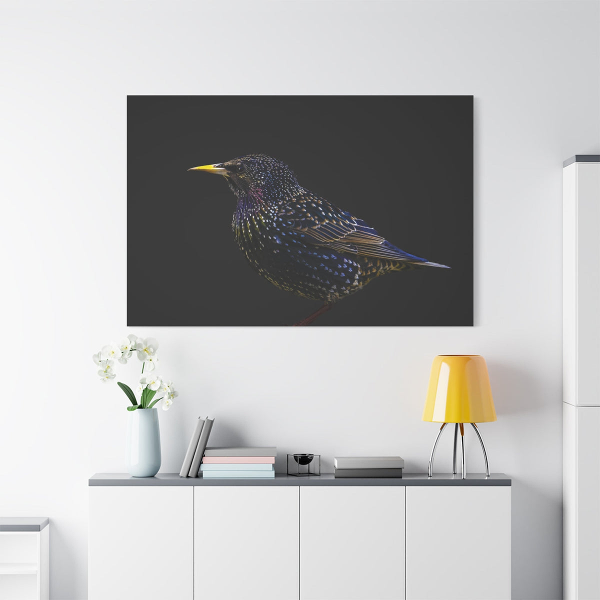 Elegant Starling Canvas Wall Art – A Sparkling Beauty of Nature - ART OF ROYALS