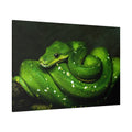Emerald Green Python Canvas Wall Art – Luxury Exotic Snake Wildlife Canvas Print for Modern Nature-Inspired Interiors