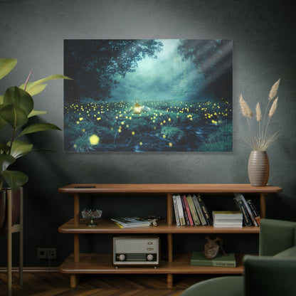 Enchanted Night Forest – Glowworm Light Fantasy Illustration - ART OF ROYALS