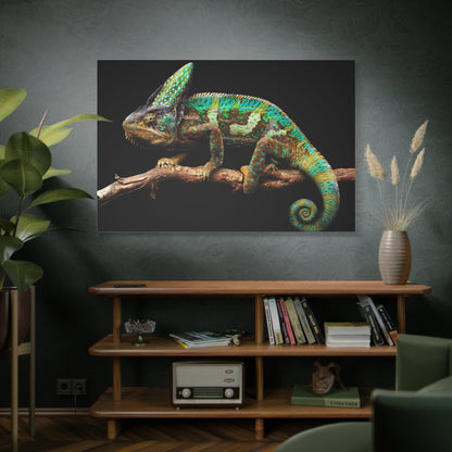 Enigmatic Chameleon Canvas Wall Art – Exotic Wildlife Print for Unique Nature Decor - ART OF ROYALS