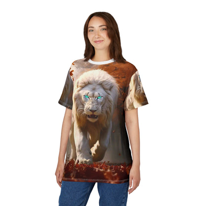 Fierce White Lion – Autumn Warrior T-Shirt - ART OF ROYALS