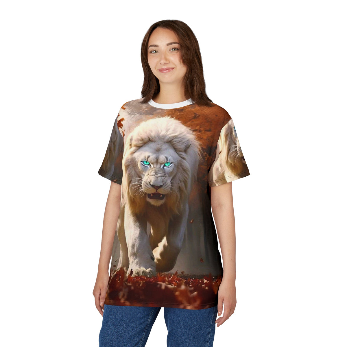 Fierce White Lion – Autumn Warrior T-Shirt - ART OF ROYALS