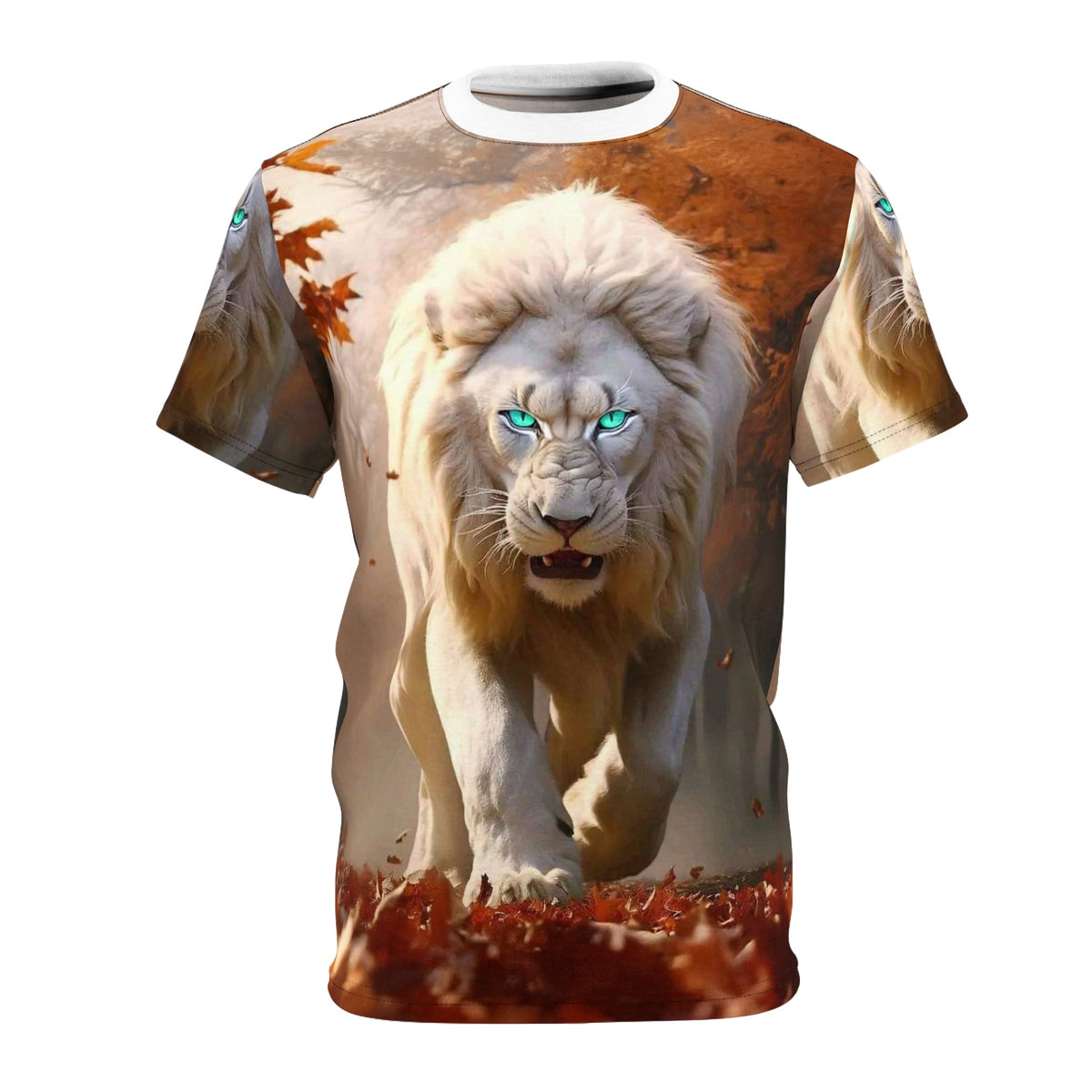 Fierce White Lion – Autumn Warrior T-Shirt - ART OF ROYALS
