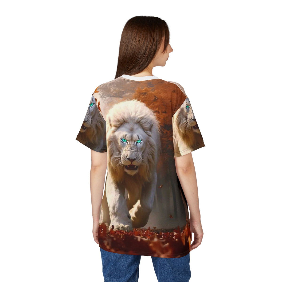 Fierce White Lion – Autumn Warrior T-Shirt - ART OF ROYALS