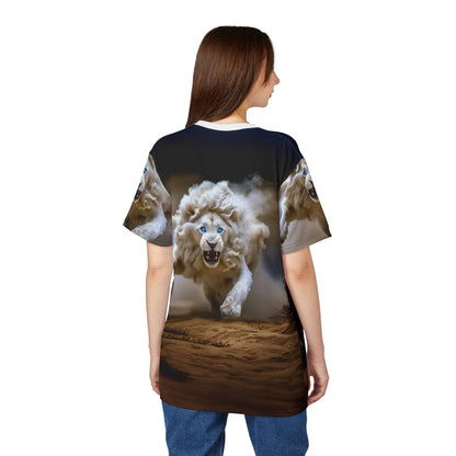 Fierce White Lion Power All-Over Print T-Shirt - ART OF ROYALS