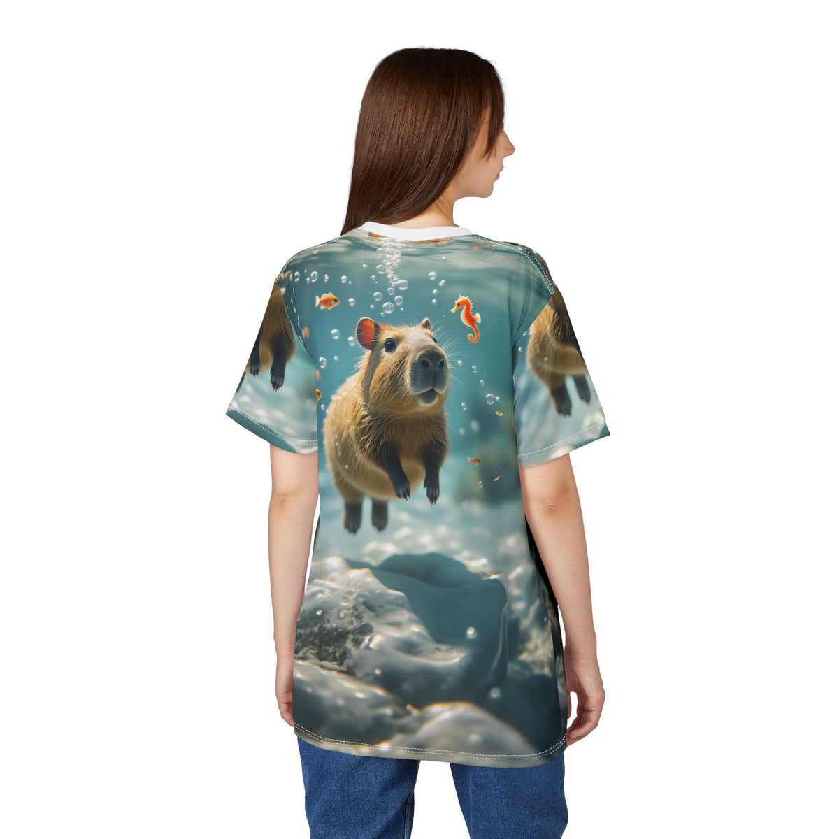 Floating Capybara – Underwater Serenity T-Shirt 🌊💙 - ART OF ROYALS
