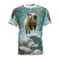 Floating Capybara – Underwater Serenity T-Shirt 🌊💙