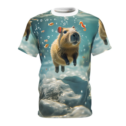 Floating Capybara – Underwater Serenity T-Shirt 🌊💙 - ART OF ROYALS