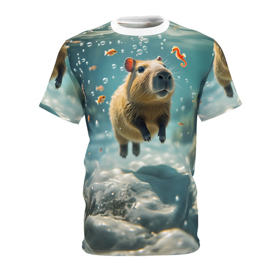 Floating Capybara – Underwater Serenity T-Shirt 🌊💙 - ART OF ROYALS