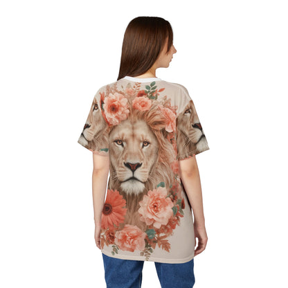 🌸 Floral King Lion – Grace & Power T-Shirt - ART OF ROYALS