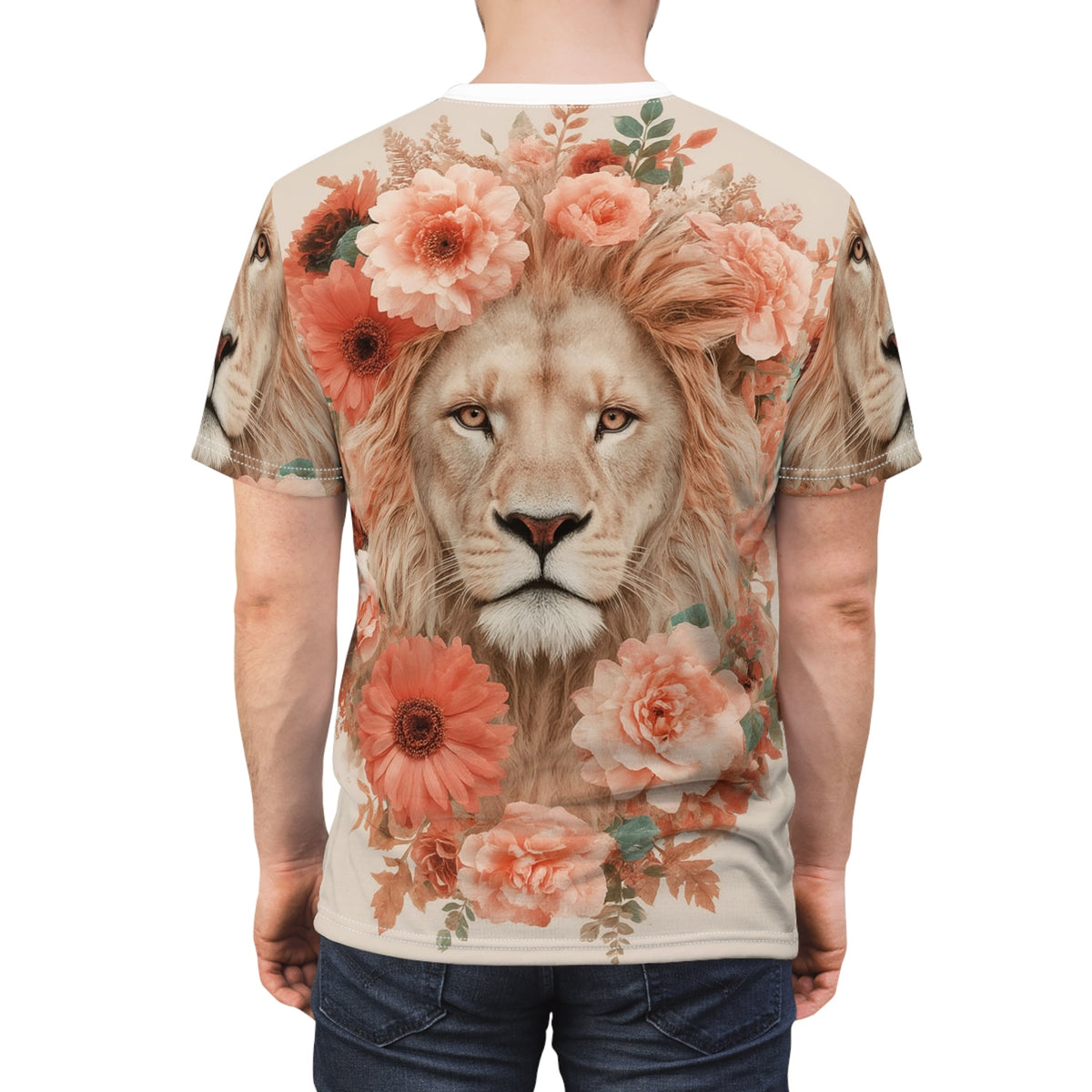 🌸 Floral King Lion – Grace & Power T-Shirt - ART OF ROYALS