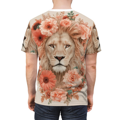 🌸 Floral King Lion – Grace & Power T-Shirt - ART OF ROYALS