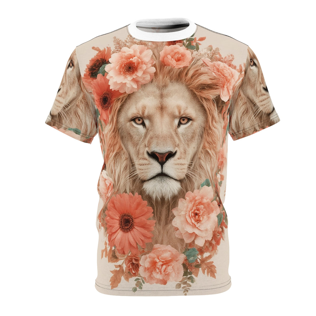 🌸 Floral King Lion – Grace & Power T-Shirt - ART OF ROYALS