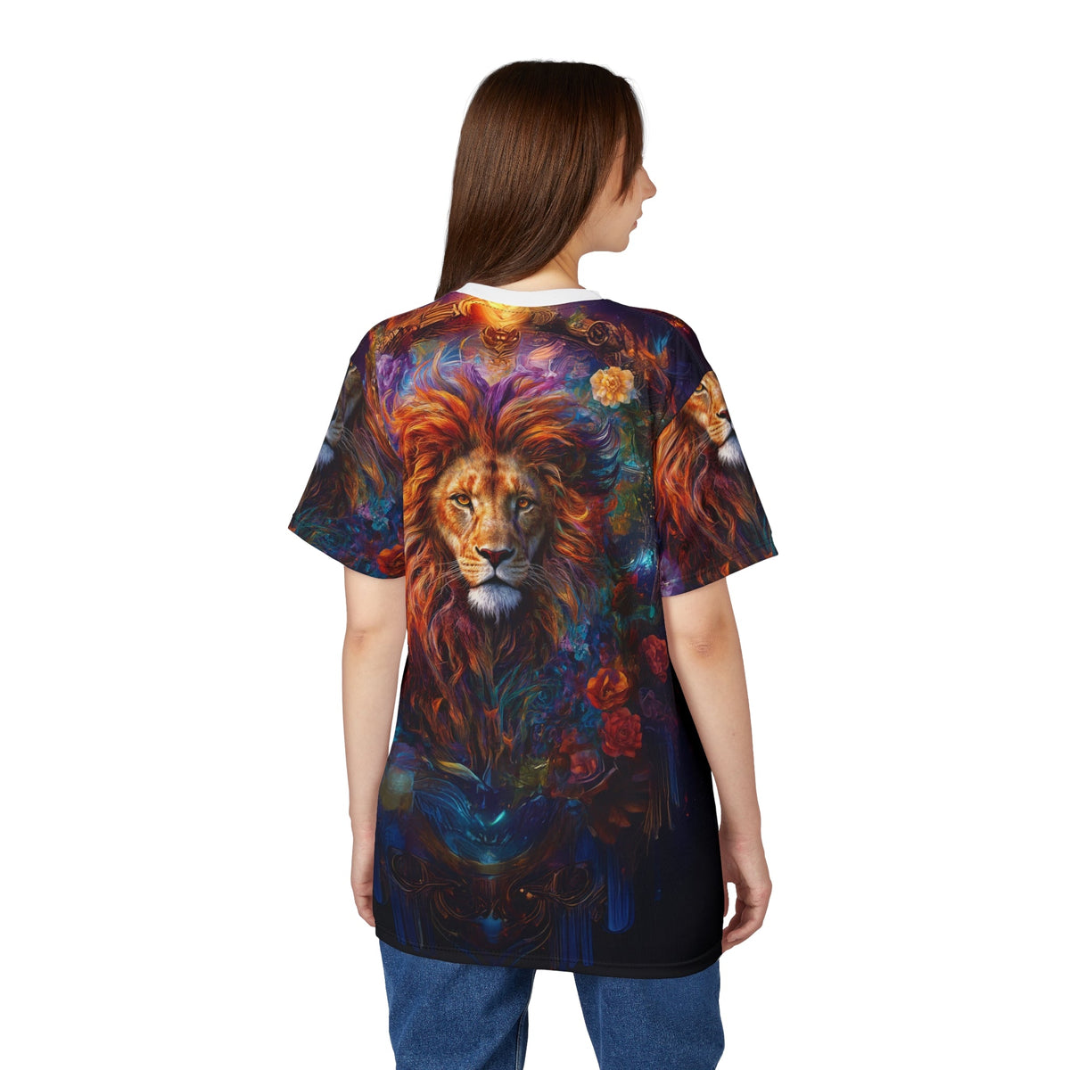 🌺 Floral Majesty Lion – Artistic Royal T-Shirt - ART OF ROYALS