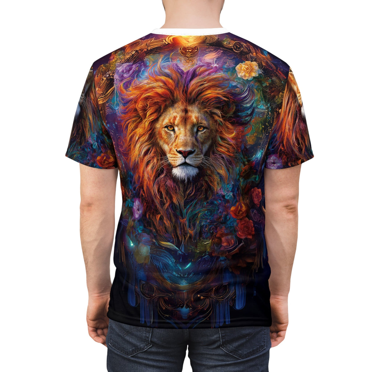 🌺 Floral Majesty Lion – Artistic Royal T-Shirt - ART OF ROYALS