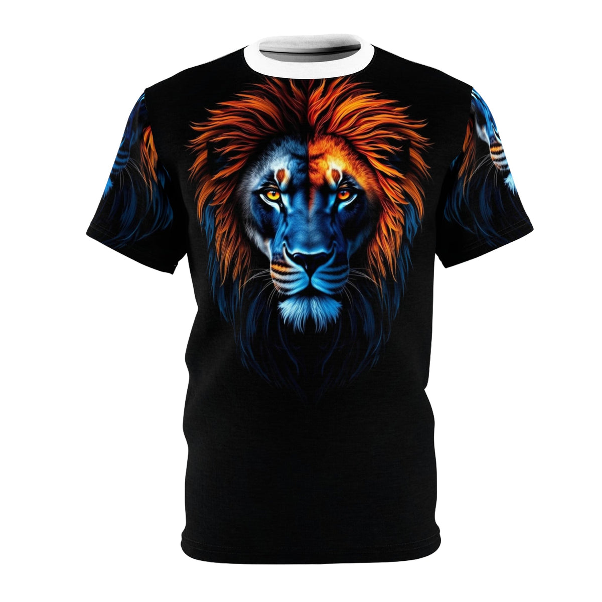 🔥 Frost & Flame Lion – Dual Power T-Shirt - ART OF ROYALS