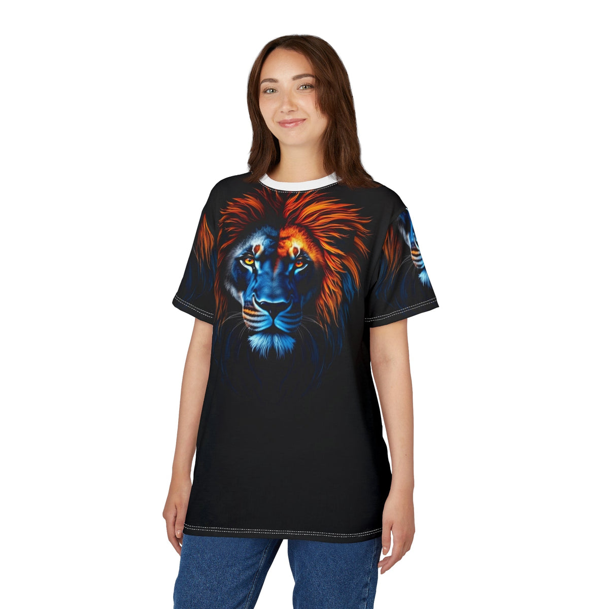 🔥 Frost & Flame Lion – Dual Power T-Shirt - ART OF ROYALS
