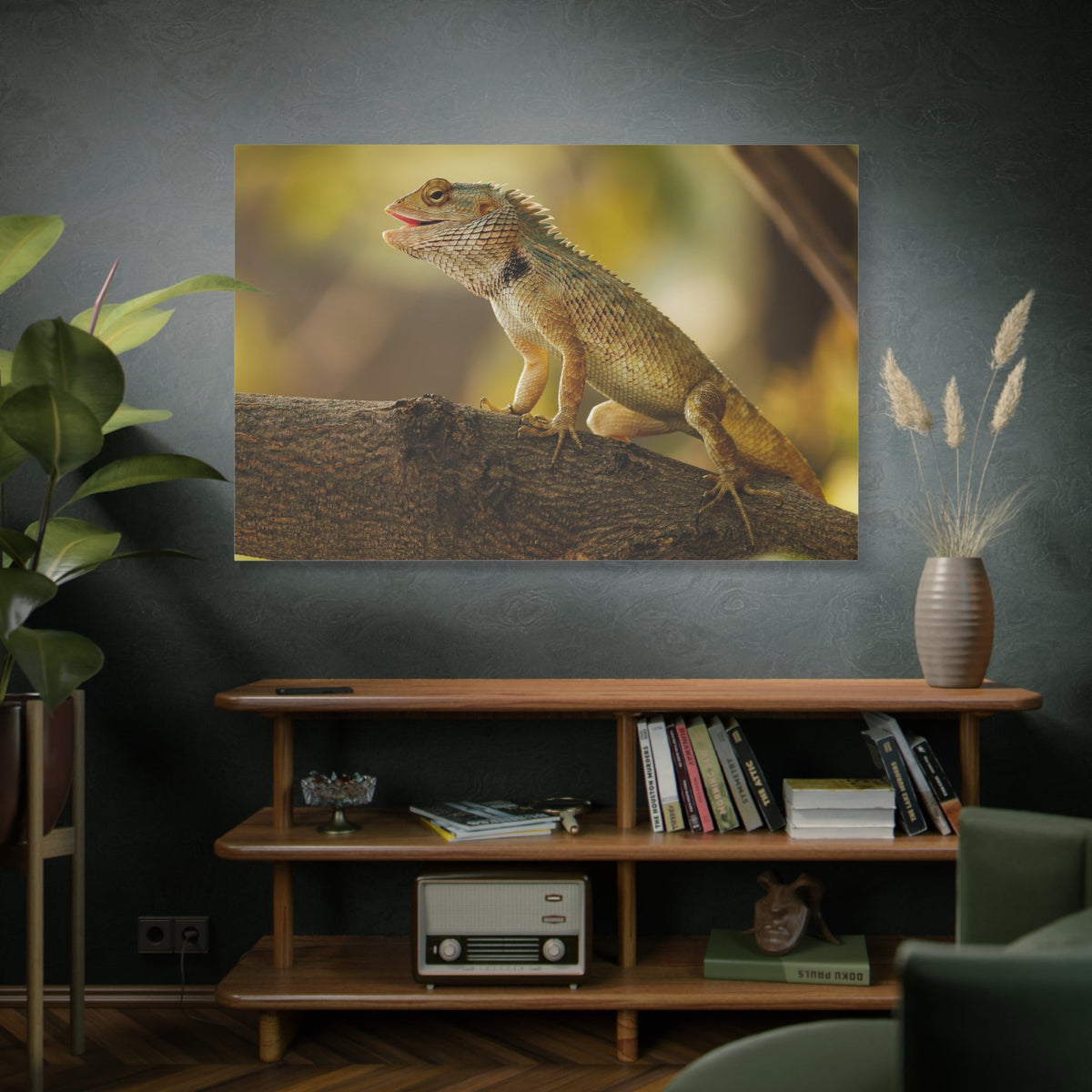 Garden Lizard Canvas Wall Art – Nature’s Serenity on Display - ART OF ROYALS