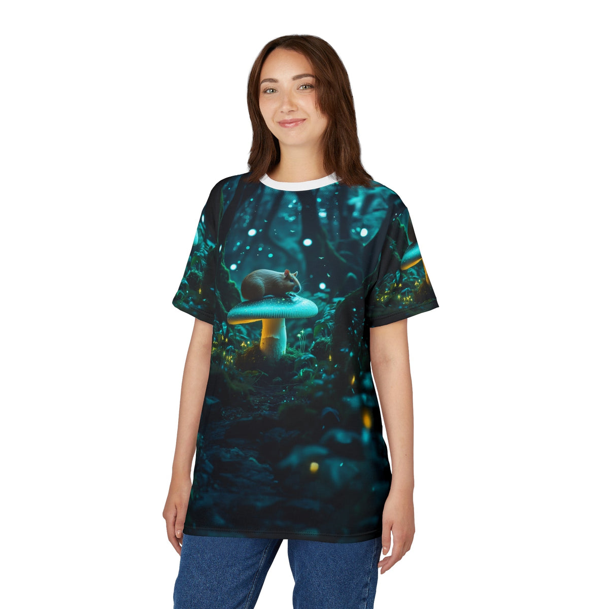 Glow in the Dark Capybara Forest T-Shirt 🍄✨ - ART OF ROYALS