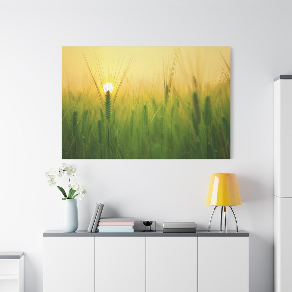 Golden Barley Field Under a Vibrant Sky - ART OF ROYALS