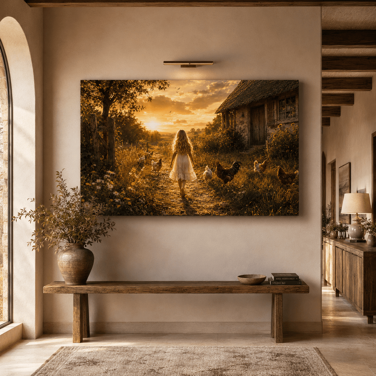 Golden Country Dreams – Rustic Farmhouse Canvas Wall Art - ART OF ROYALS