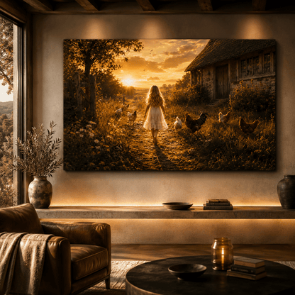 Golden Country Dreams – Rustic Farmhouse Canvas Wall Art - ART OF ROYALS
