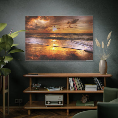 Golden Horizon – Tranquil Sunset Over the Shore - ART OF ROYALS