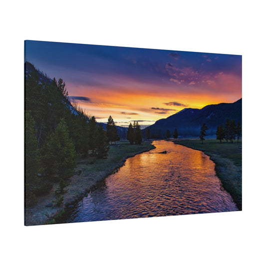 Golden River Sunset – Nature’s Majestic Glow - ART OF ROYALS