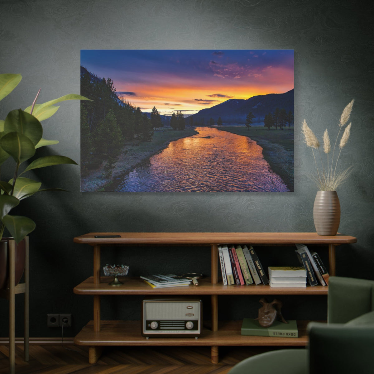 Golden River Sunset – Nature’s Majestic Glow - ART OF ROYALS