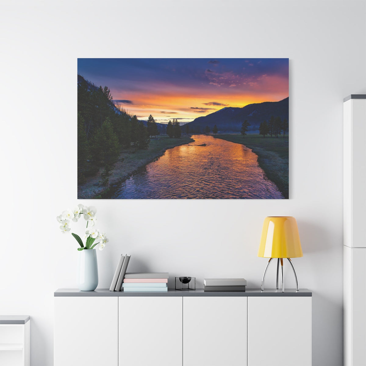 Golden River Sunset – Nature’s Majestic Glow - ART OF ROYALS