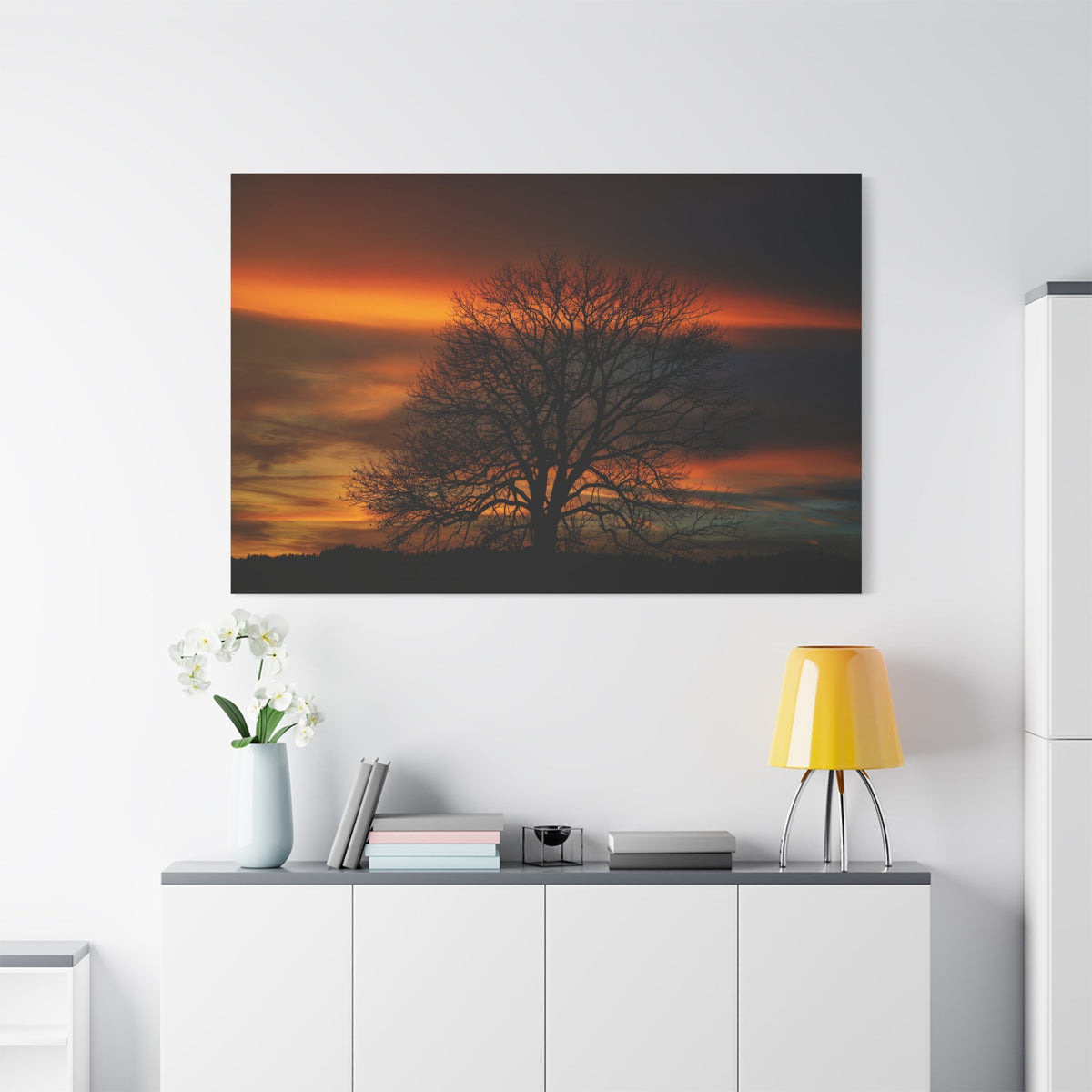 Golden Serenity – Majestic Tree at Sunset - ART OF ROYALS