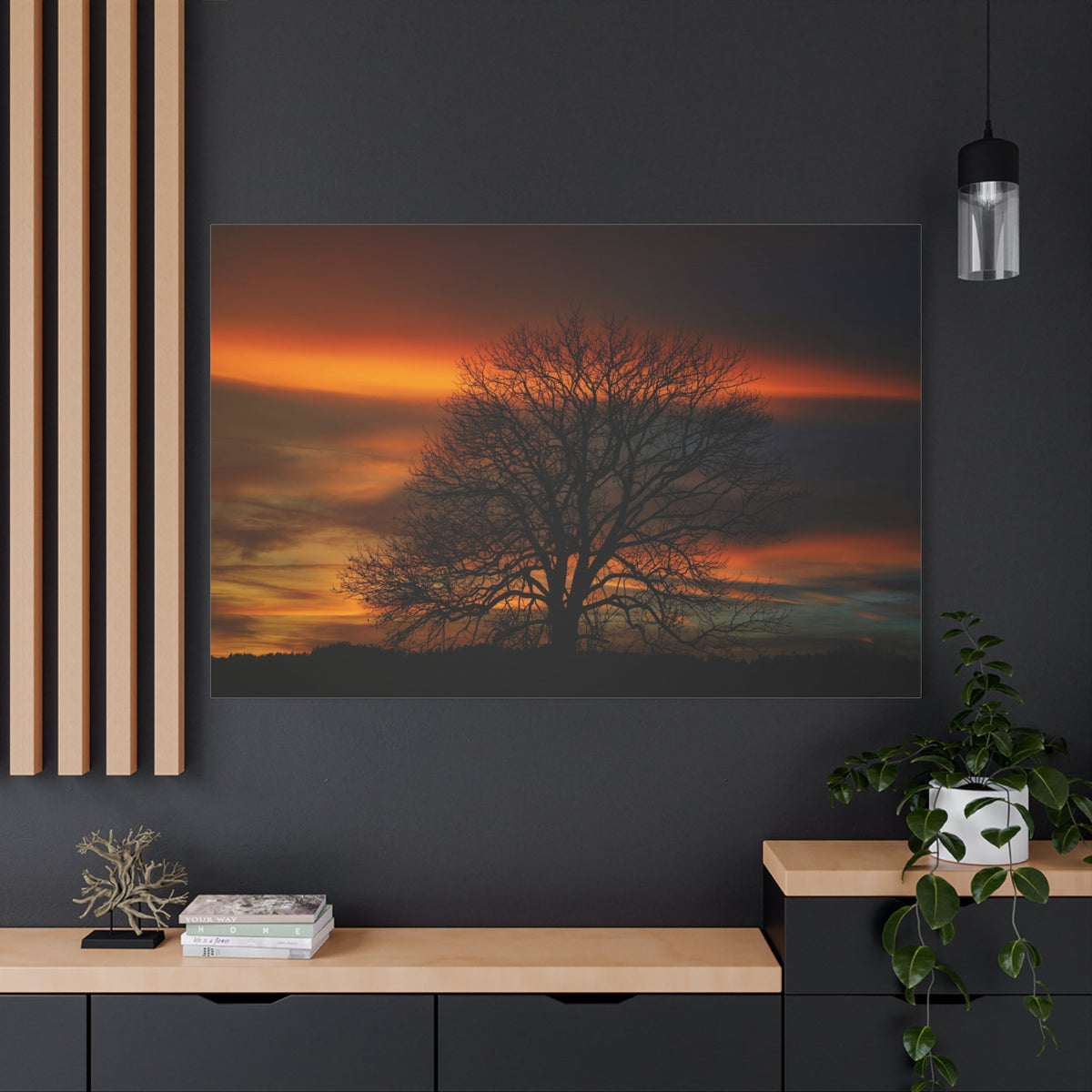 Golden Serenity – Majestic Tree at Sunset - ART OF ROYALS