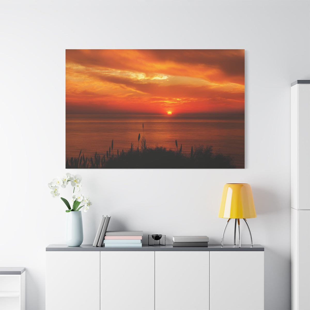 Golden Sunset Over Serene Grasses - ART OF ROYALS